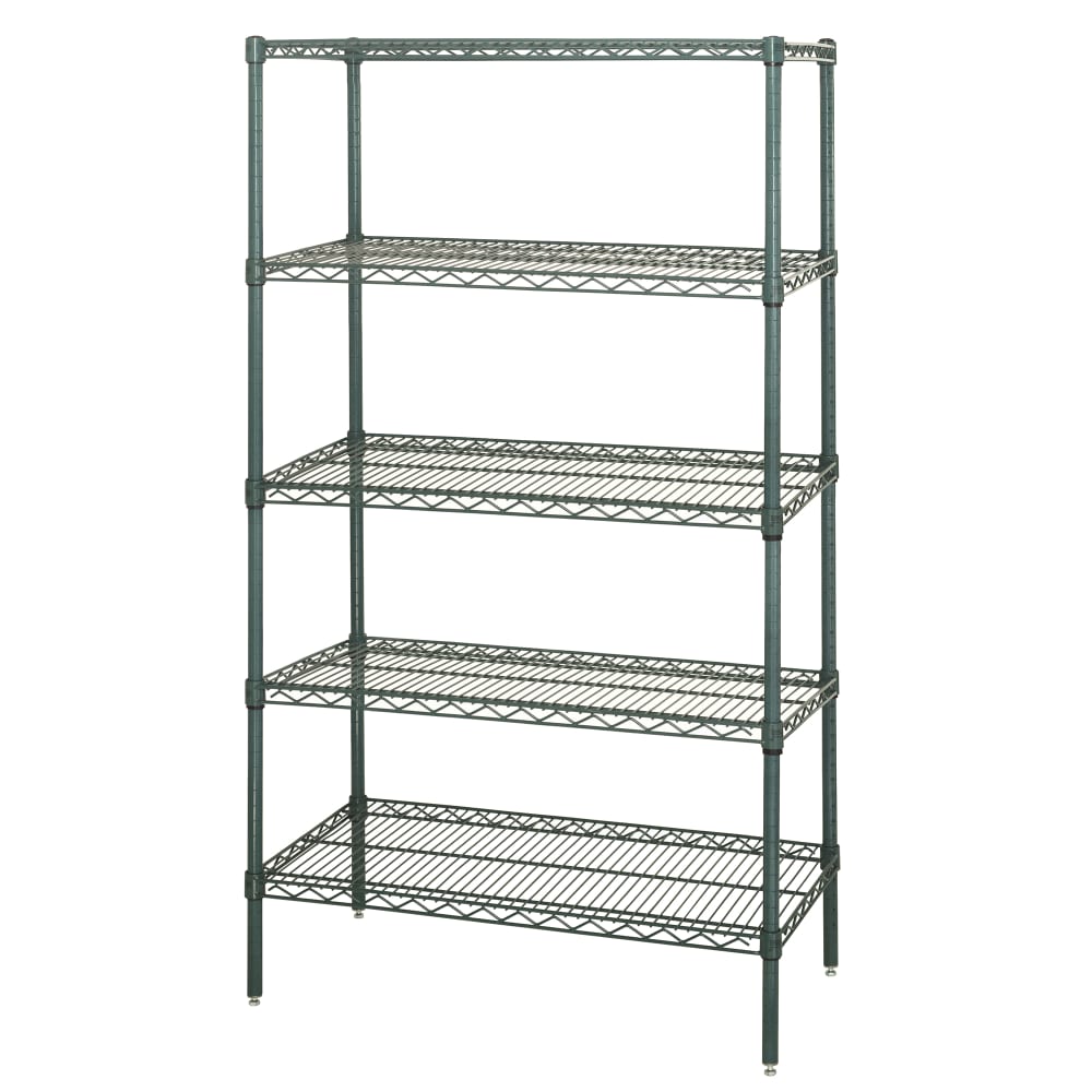 Quantum Food Service 72" NSF 5-Tier Epoxy Coated Wire Shelf Kit - 14"W, 86"H (WR86-1472P-5)