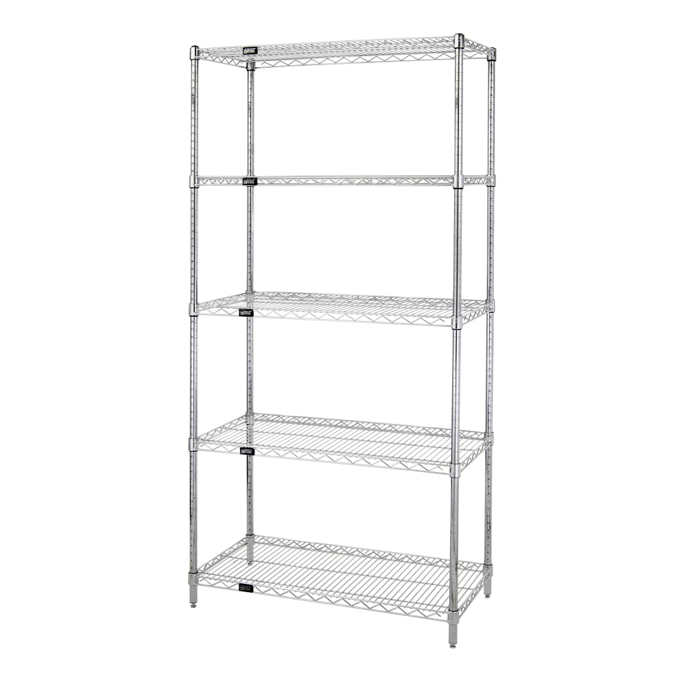 Quantum Food Service 48" NSF 5-Tier Chrome Wire Shelf Kit - 24"W, 86"H (WR86-2448C-5)