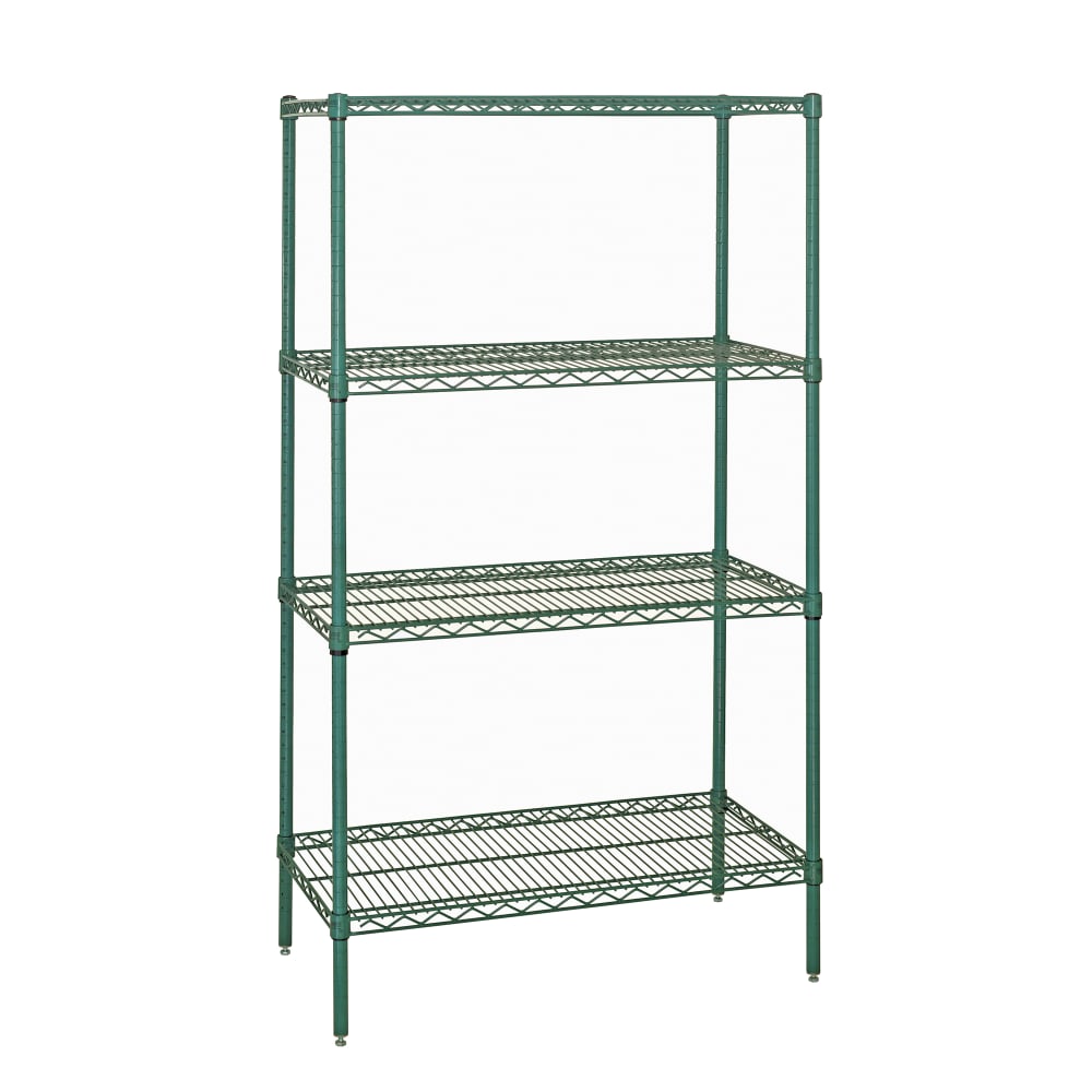 Quantum Food Service 48" NSF 4-Tier Epoxy Coated Wire Shelf Kit - 24"W, 86"H (WR86-2448P)