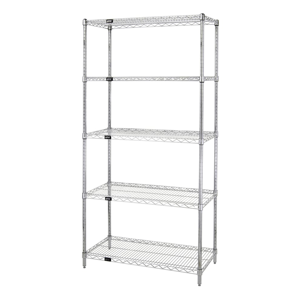 Quantum Food Service 60" NSF 5-Tier Chrome Wire Shelf Kit - 24"W, 86"H (WR86-2460C-5)