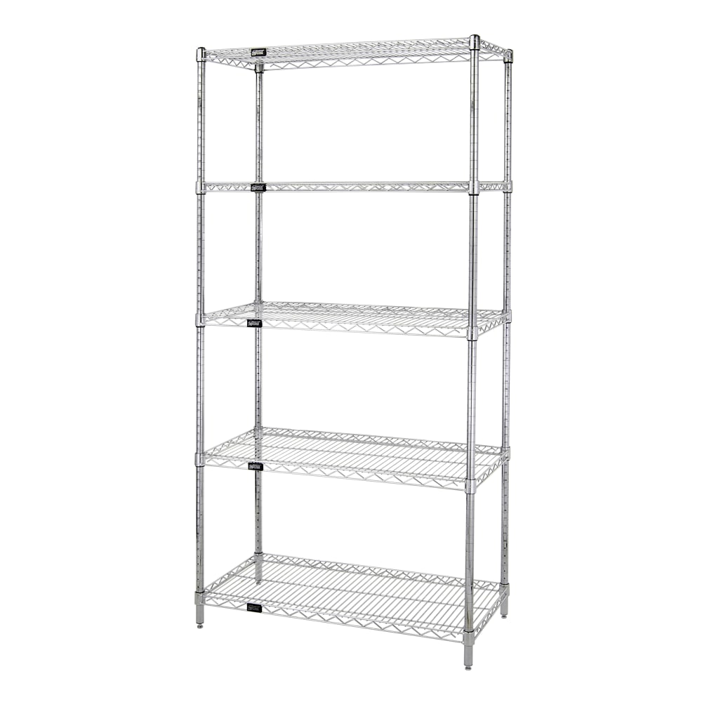 Quantum Food Service 72" NSF 5-Tier Chrome Wire Shelf Kit - 24"W, 86"H (WR86-2472C-5)
