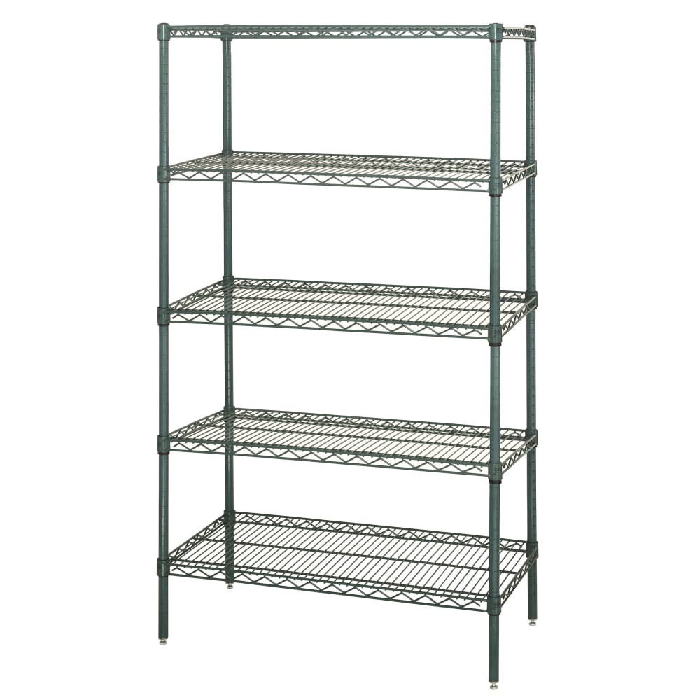 Quantum Food Service 72" NSF 5-Tier Epoxy Coated Wire Shelf Kit - 24"W, 86"H (WR86-2472P-5)