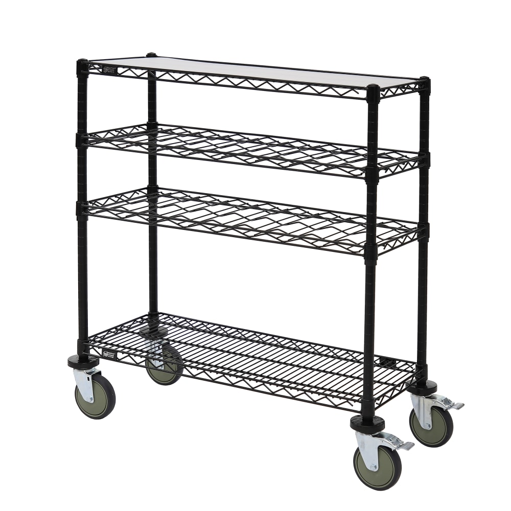 Quantum Food Service Rectangular Dessert Cart w/ Multi-Tiered Design - Black (WRC-1436WSBK)