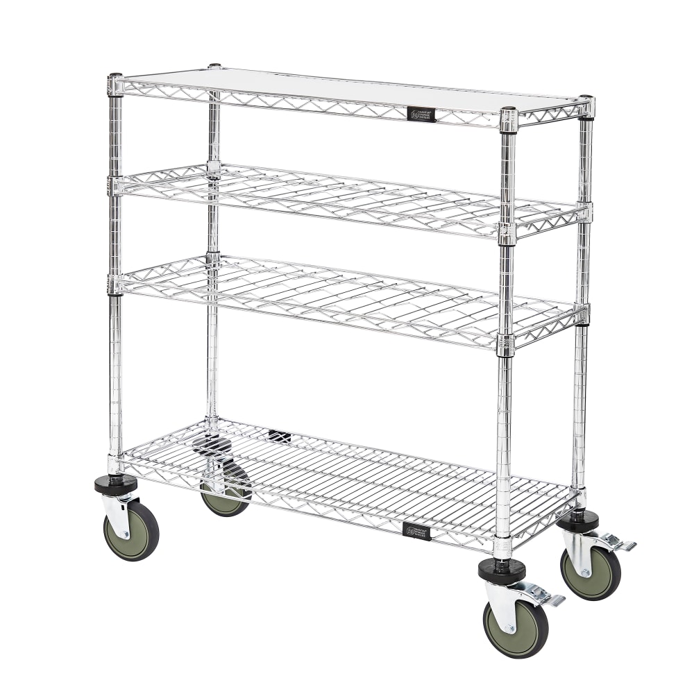 Quantum Food Service Rectangular Dessert Cart w/ Multi-Tiered Design - Chrome (WRC-1448WSC)