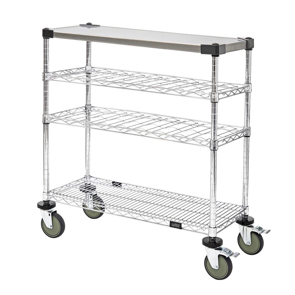 Quantum Food Service Rectangular Dessert Cart w/ Multi-Tiered Design - Chrome (WRC-1448WSC-1SS)