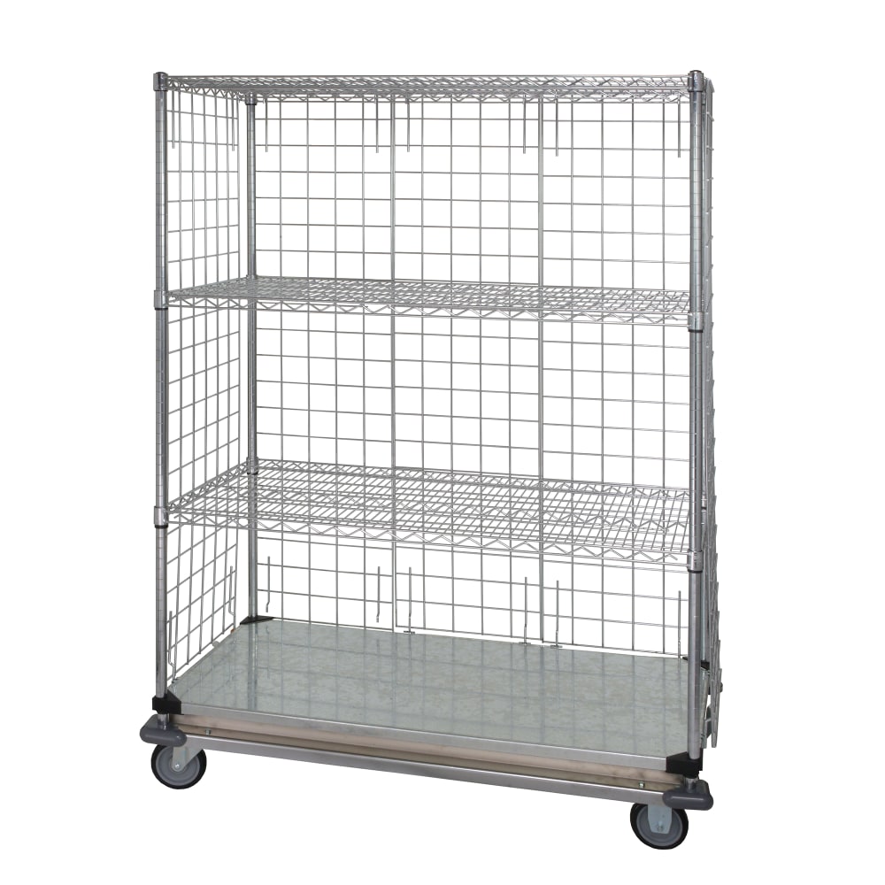 Quantum Food Service 48" NSF 3-Tier Chrome Wire Shelf Kit - Mobile, 24"W, 81"H (WRDBS4-74-2448EP)