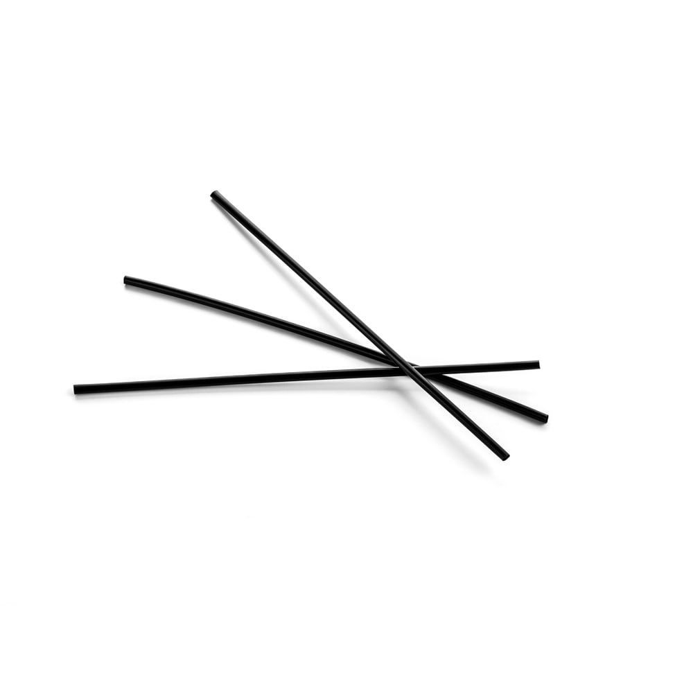 Vegware 5 1/4" Unwrapped Cocktail Straws - PLA, Black (SS03-BLC)