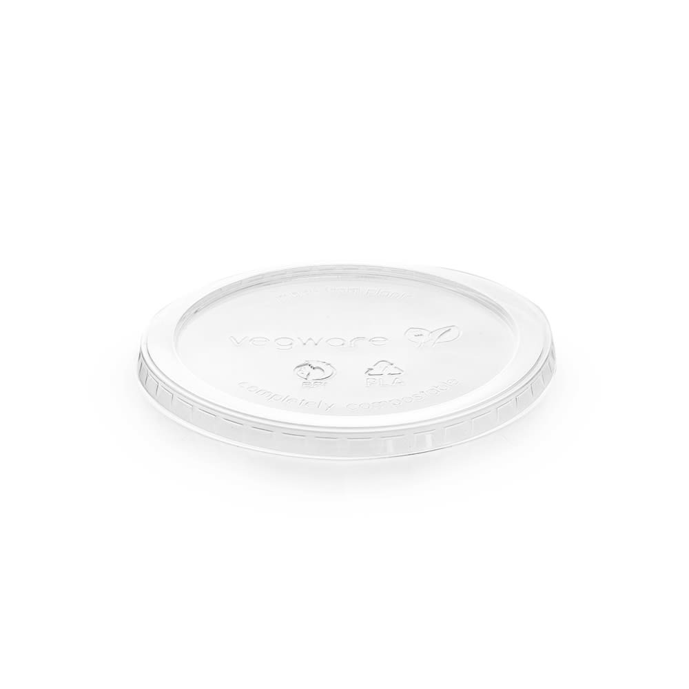Vegware Lid for 8 to 32 oz Deli Containers - PLA, Clear (VDC-120H)