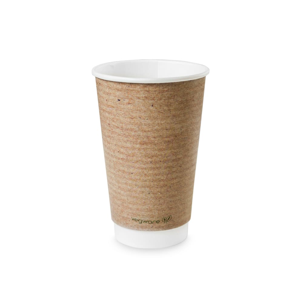Vegware 16 oz Disposable Insulated Hot Cup - PLA, Printed (VDW-K16)