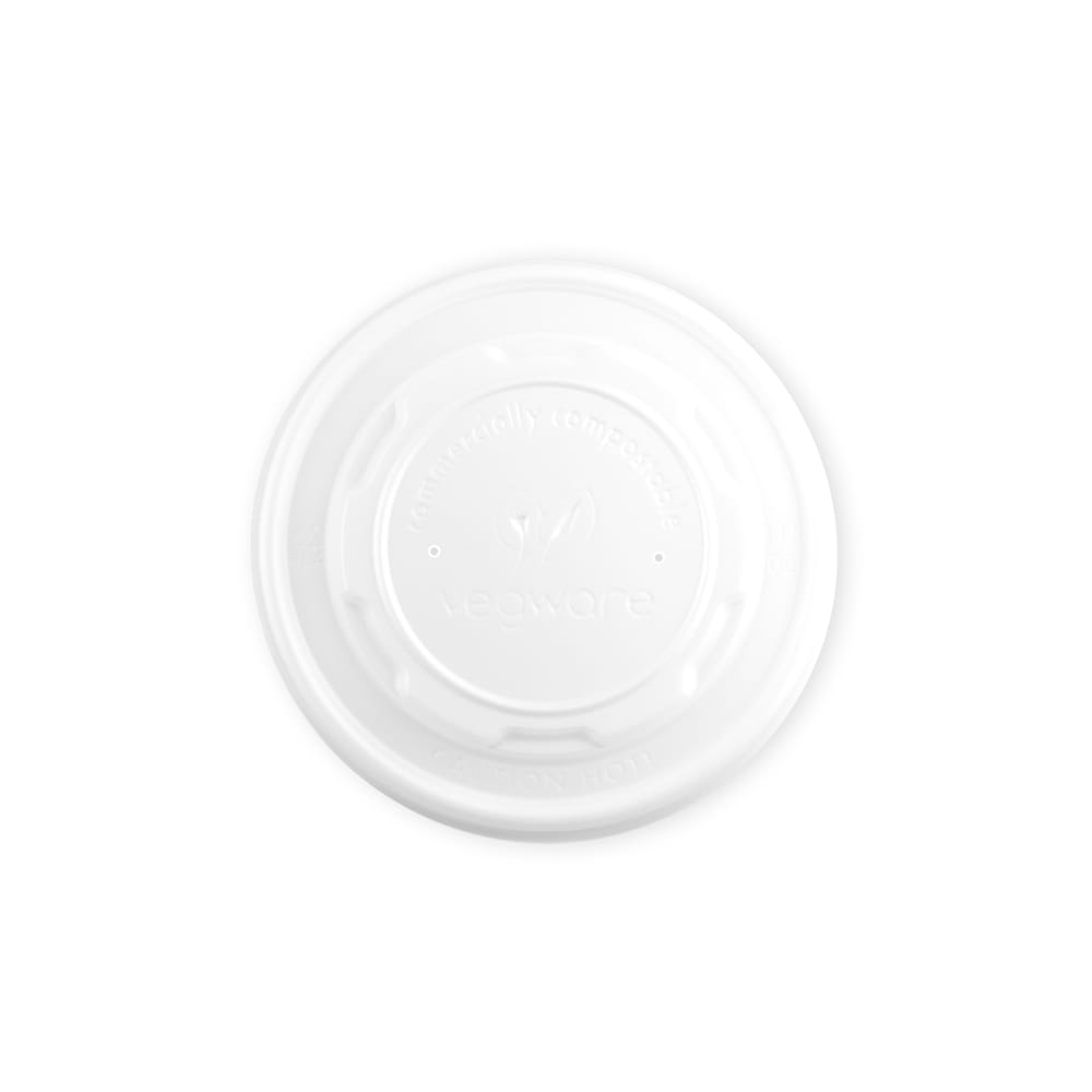 Vegware Flat Lid for 115 Series Soup Containers - PLA, Clear (VLID115S)