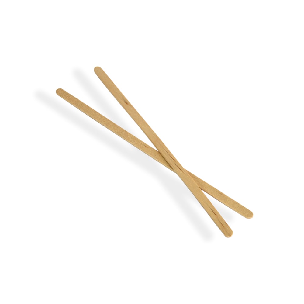 Vegware 7 1/2" Unwrapped Coffee Stirrers w/ Round Ends, Birch Wood (VT-STIR7)