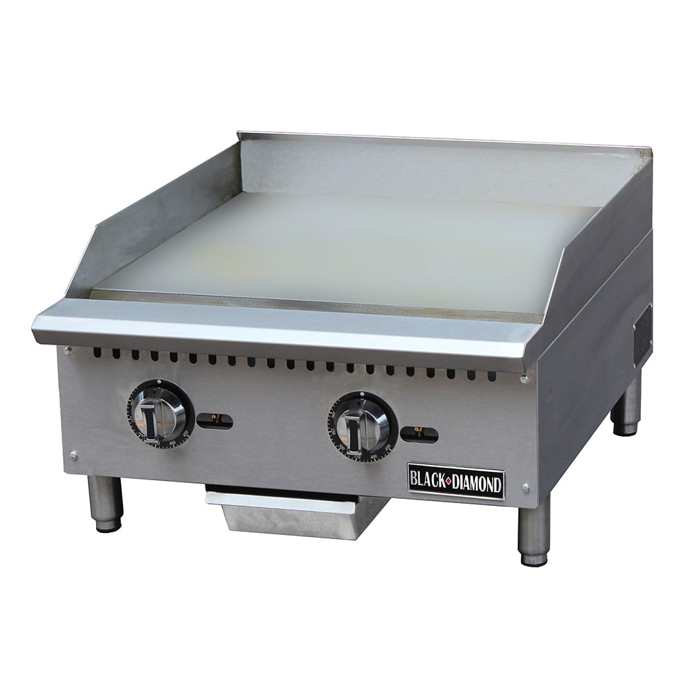 Black Diamond BDCTG-24T 23 3/4" Gas Griddle w/ Thermostatic Controls - 1" Steel Plate, Convertible