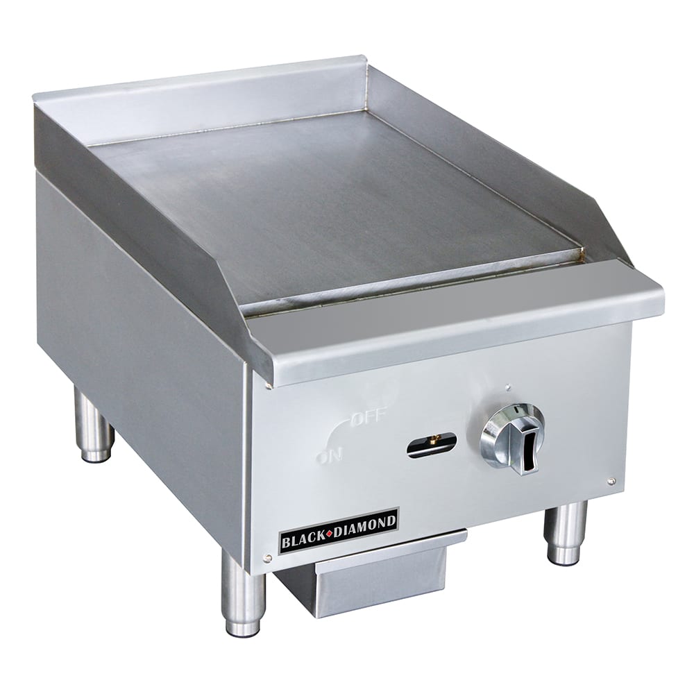 Black Diamond BDECTG-16 16" Gas Griddle w/ Manual Controls - 5/8" Steel Plate, Natural Gas