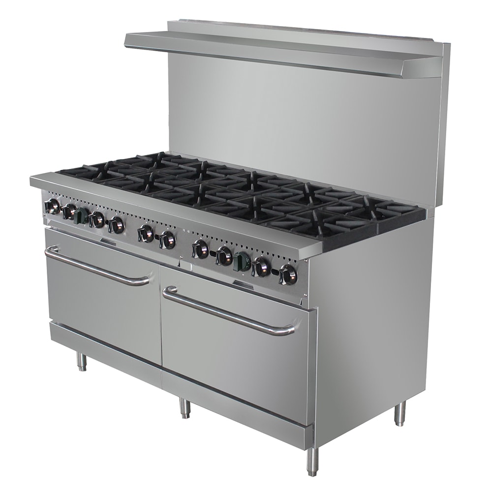 Black Diamond BDGR-60 60" 10 Burner Gas Range w/ (2) Standard Ovens, Natural Gas