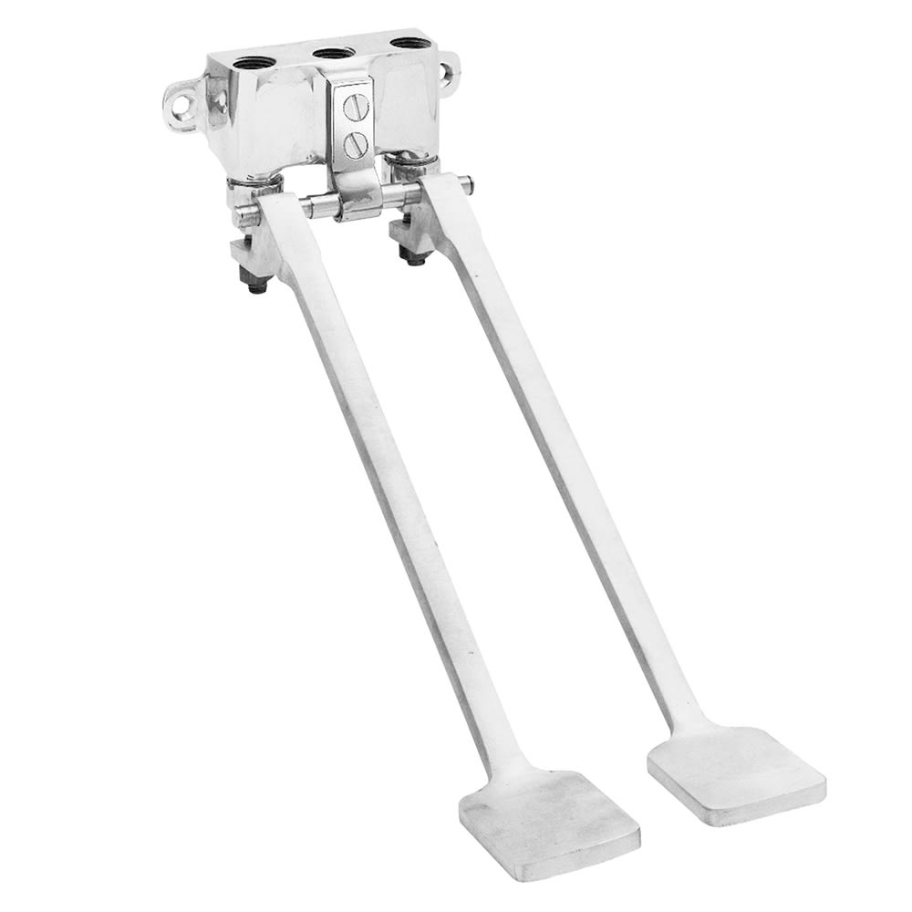 Fisher 48070 Wall Dual Foot Valve, Stainless Steel