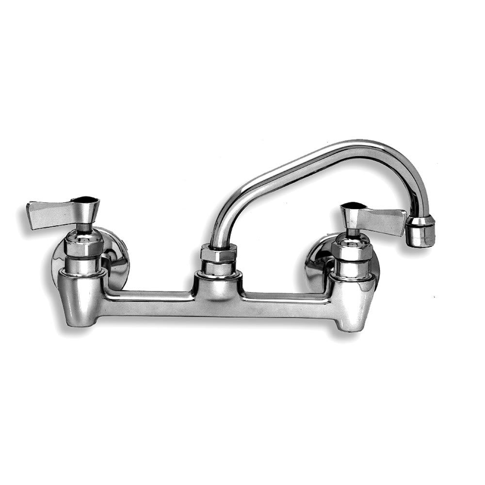 Fisher 53120 Splash Mount Faucet w/ 10" Swing Spout - 1/2" Female Inlets, Stainless Steel