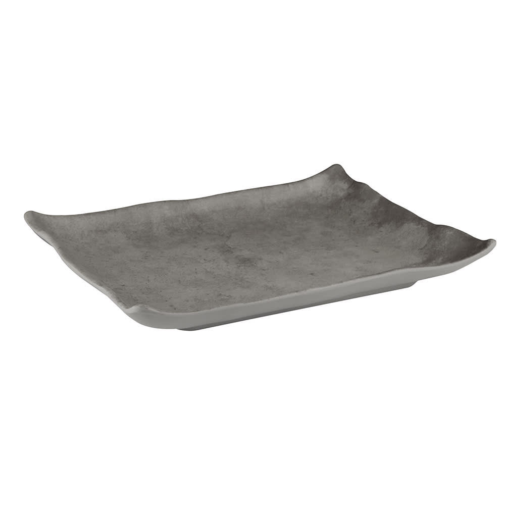 Elite Global Solutions 11" x 8 3/8" Rectangular Santiago Tray - Melamine, Silverstone (B1181RC-SVST)