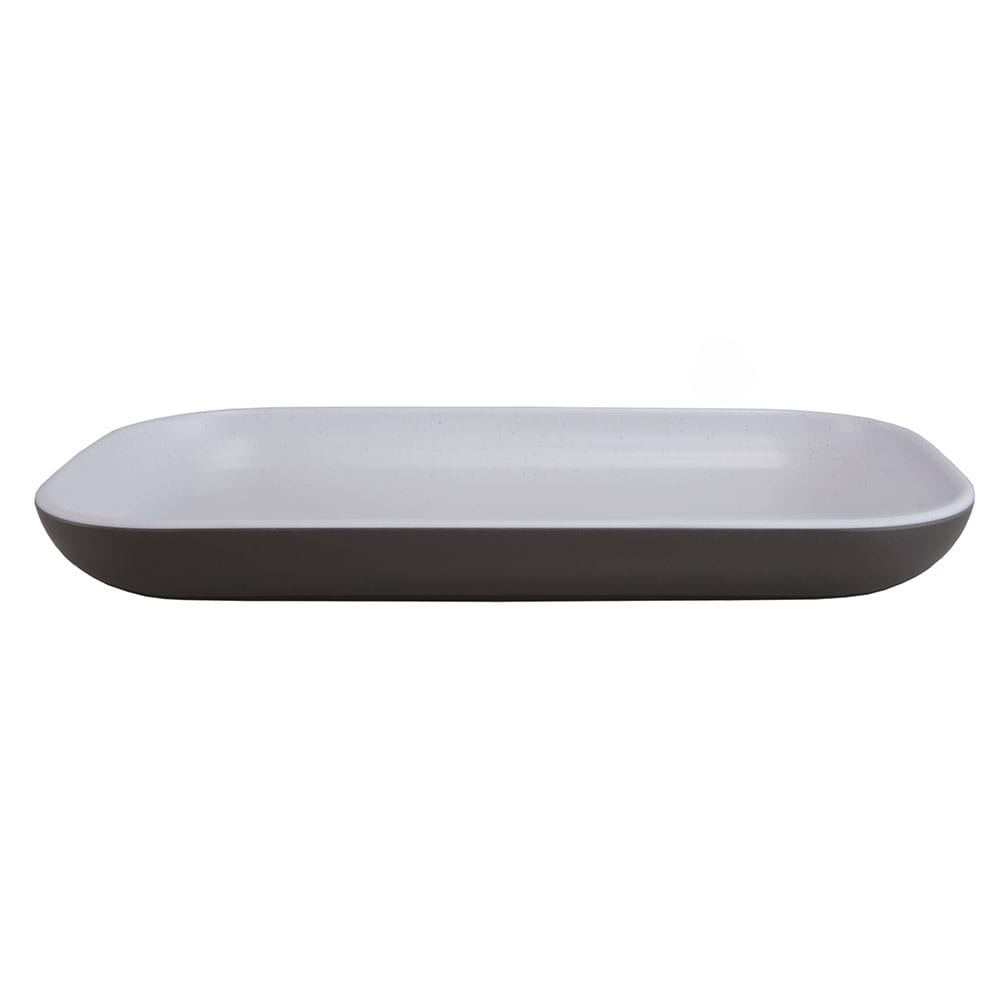 Elite Global Solutions 12" x 7" Rectangular Kona Platter - Melamine, Chocolate/White (B127RC2T-WS/CH)