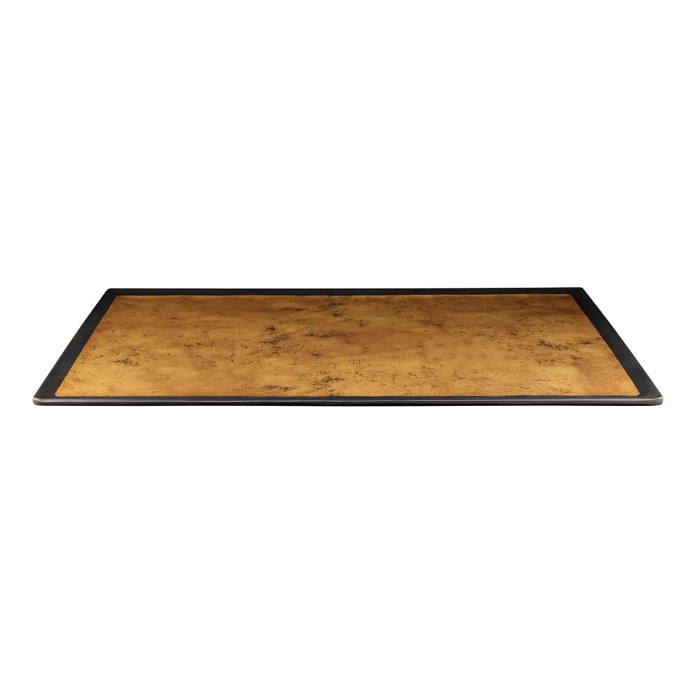 Elite Global Solutions 20 3/4" x 12 3/4" Rectangular Kobe Tray - Melamine, Black/Gold (B177208-GLDB)