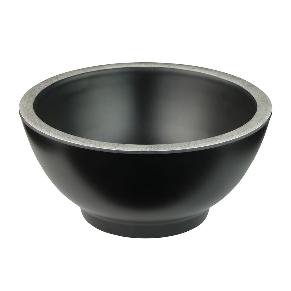 Elite Global Solutions 4 oz Round Melamine Bowl, Black/Silver (B245035-SLVB)