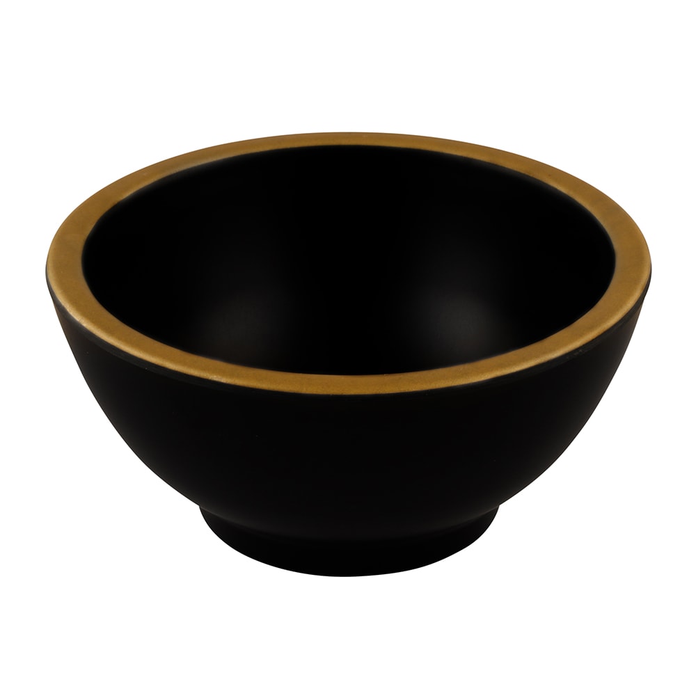 Elite Global Solutions 13 oz Round Melamine Bowl, Black/Gold (B245052-GLDB)