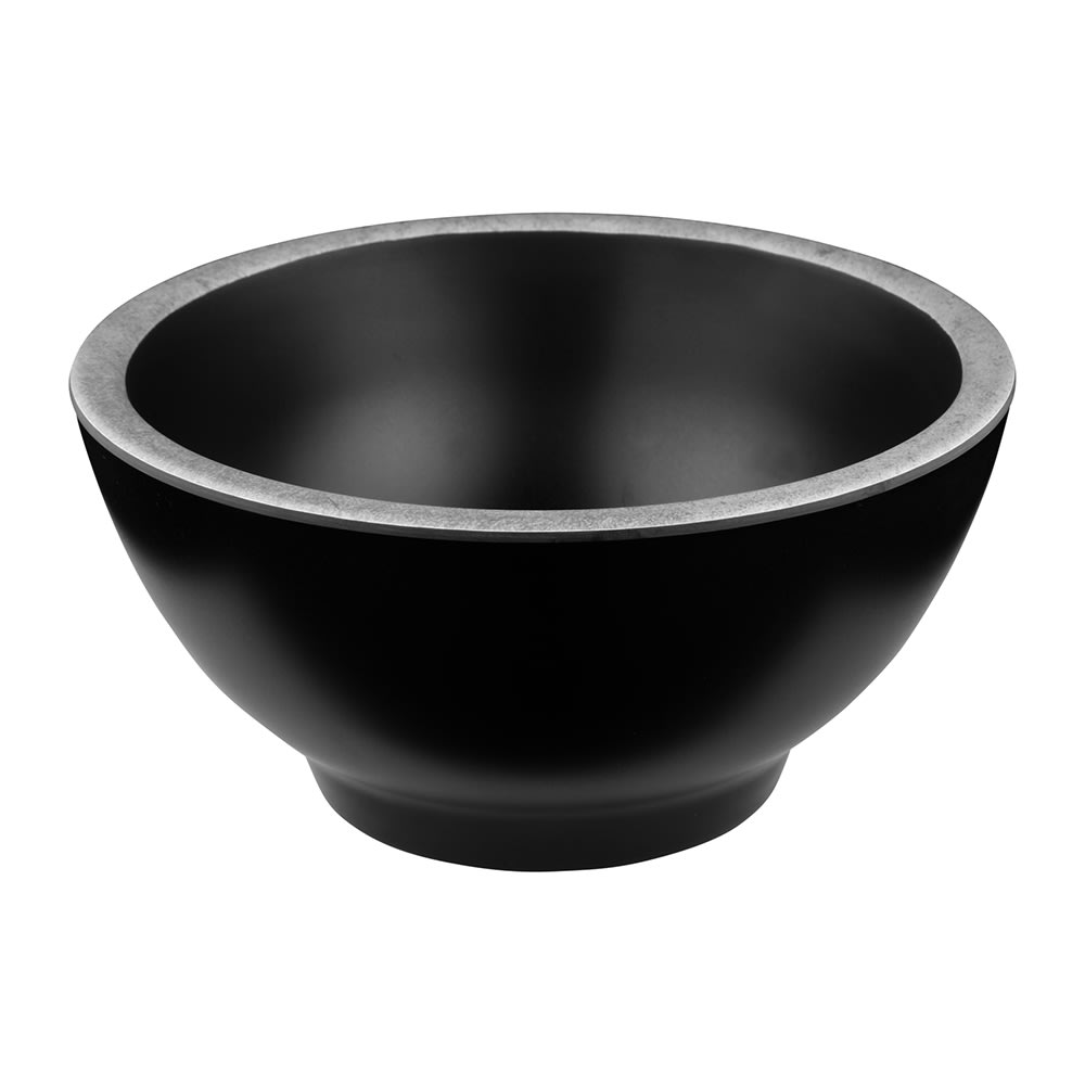 Elite Global Solutions 53 oz Round Melamine Serving Bowl, Black/Silver (B245080-SLVB)