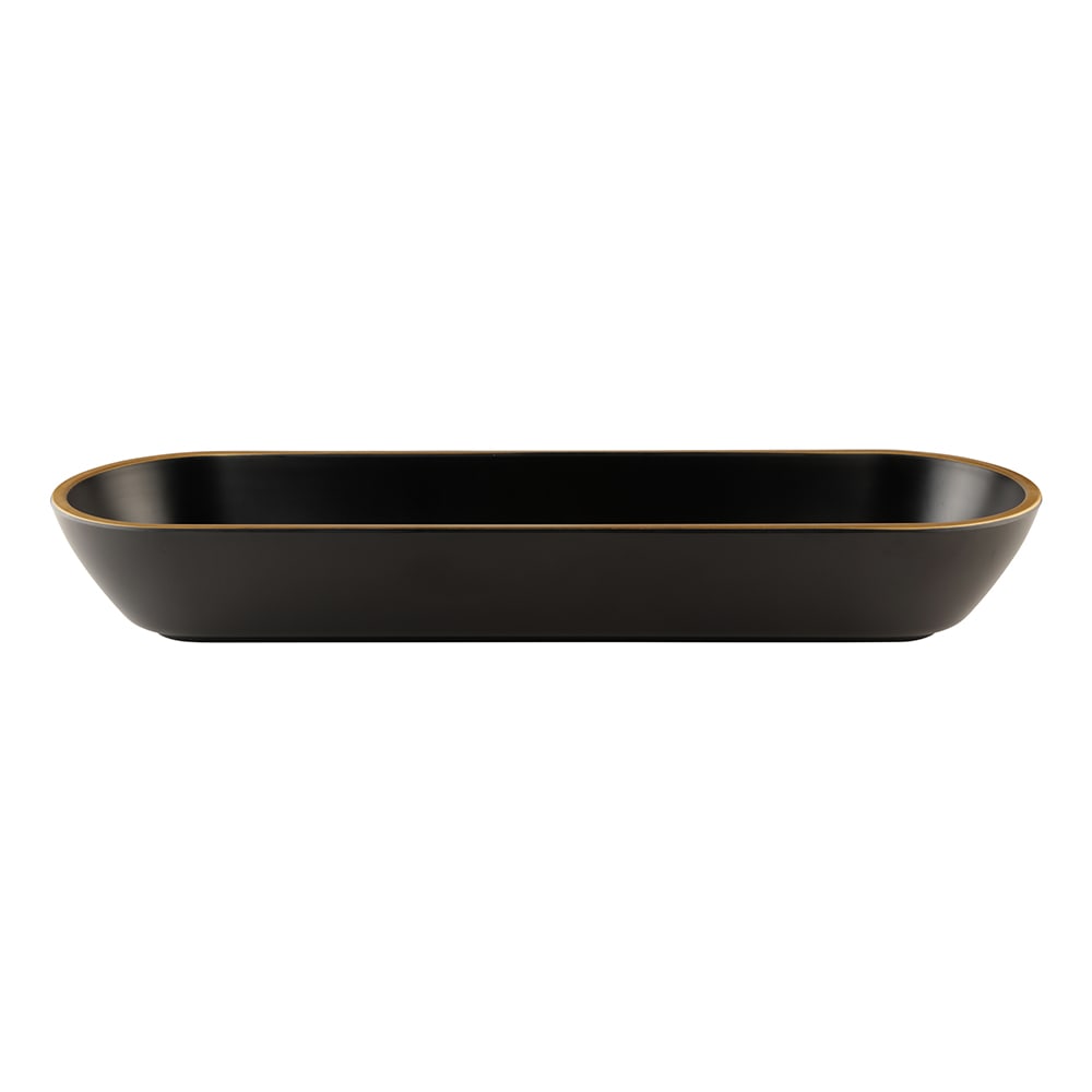 Elite Global Solutions 97 oz Oval Melamine Serving Bowl, Black/Gold (B247200-GLDB)