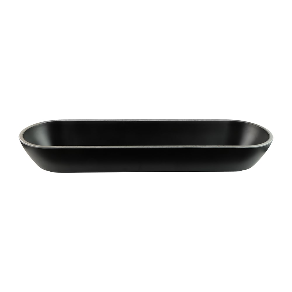 Elite Global Solutions 97 oz Oval Melamine Serving Bowl, Black/Silver (B247200-SLVB)