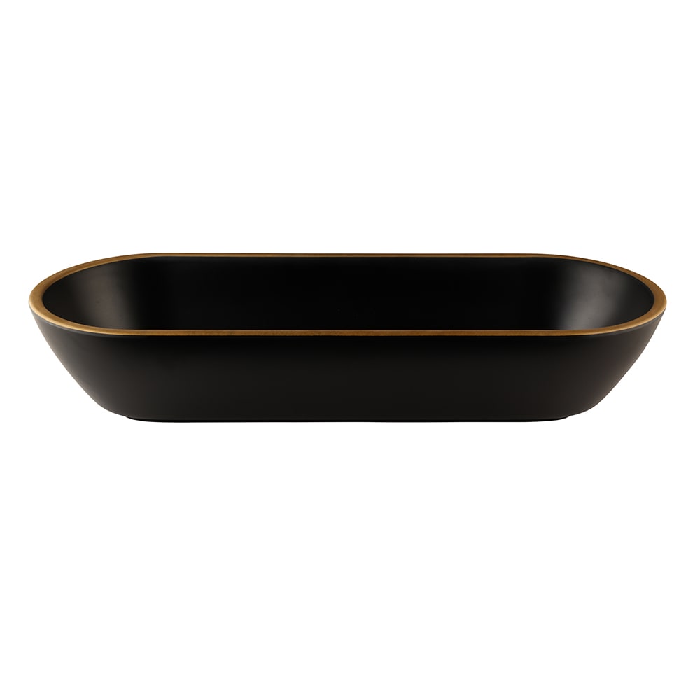 Elite Global Solutions 70 oz Oval Melamine Serving Bowl, Black/Gold (B248152-GLDB)