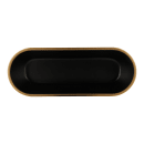 Elite Global Solutions 70 oz Oval Melamine Serving Bowl, Black/Gold (B248152-GLDB) thumbnail 2