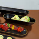 Elite Global Solutions 70 oz Oval Melamine Serving Bowl, Black/Gold (B248152-GLDB) thumbnail 7