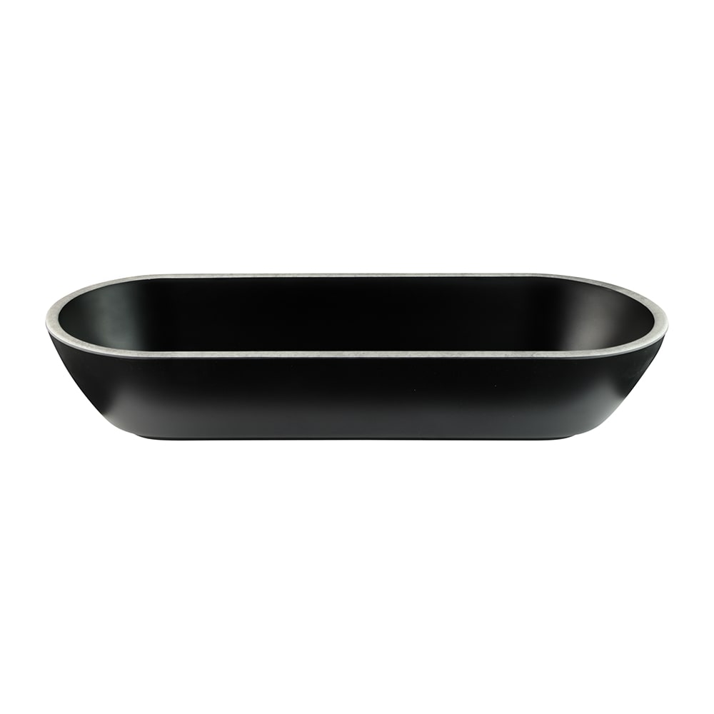 Elite Global Solutions 70 oz Oval Melamine Serving Bowl, Black/Silver (B248152-SLVB)
