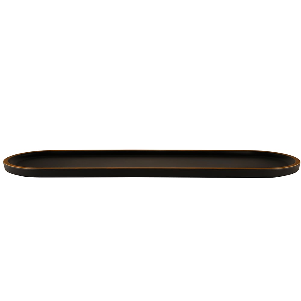 Elite Global Solutions 20 1/4" x 6" Oval Melamine Bowl Lid - Black/Gold (B250200-GLDB)