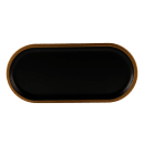 Elite Global Solutions 12 5/8" x 5 7/8" Oval Melamine Dinner Plate - Black/Gold (B251127-GLDB) thumbnail 2