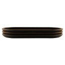 Elite Global Solutions 12 5/8" x 5 7/8" Oval Melamine Dinner Plate - Black/Gold (B251127-GLDB) thumbnail 6