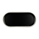 Elite Global Solutions 12 5/8" x 5 7/8" Oval Melamine Dinner Plate - Black/Silver (B251127-SLVB) thumbnail 2