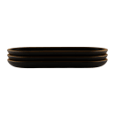 Elite Global Solutions 10 1/4" x 4 3/4" Oval Melamine Dinner Plate - Black/Gold (B252102-GLDB) thumbnail 6