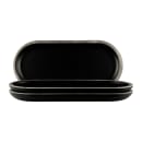 Elite Global Solutions 10 1/4" x 4 3/4" Oval Melamine Dinner Plate - Black/Silver (B252102-SLVB) thumbnail 6