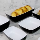 Elite Global Solutions 72 oz Rectangular Melamine Serving Bowl, Black/White (B264105-BW) thumbnail 7