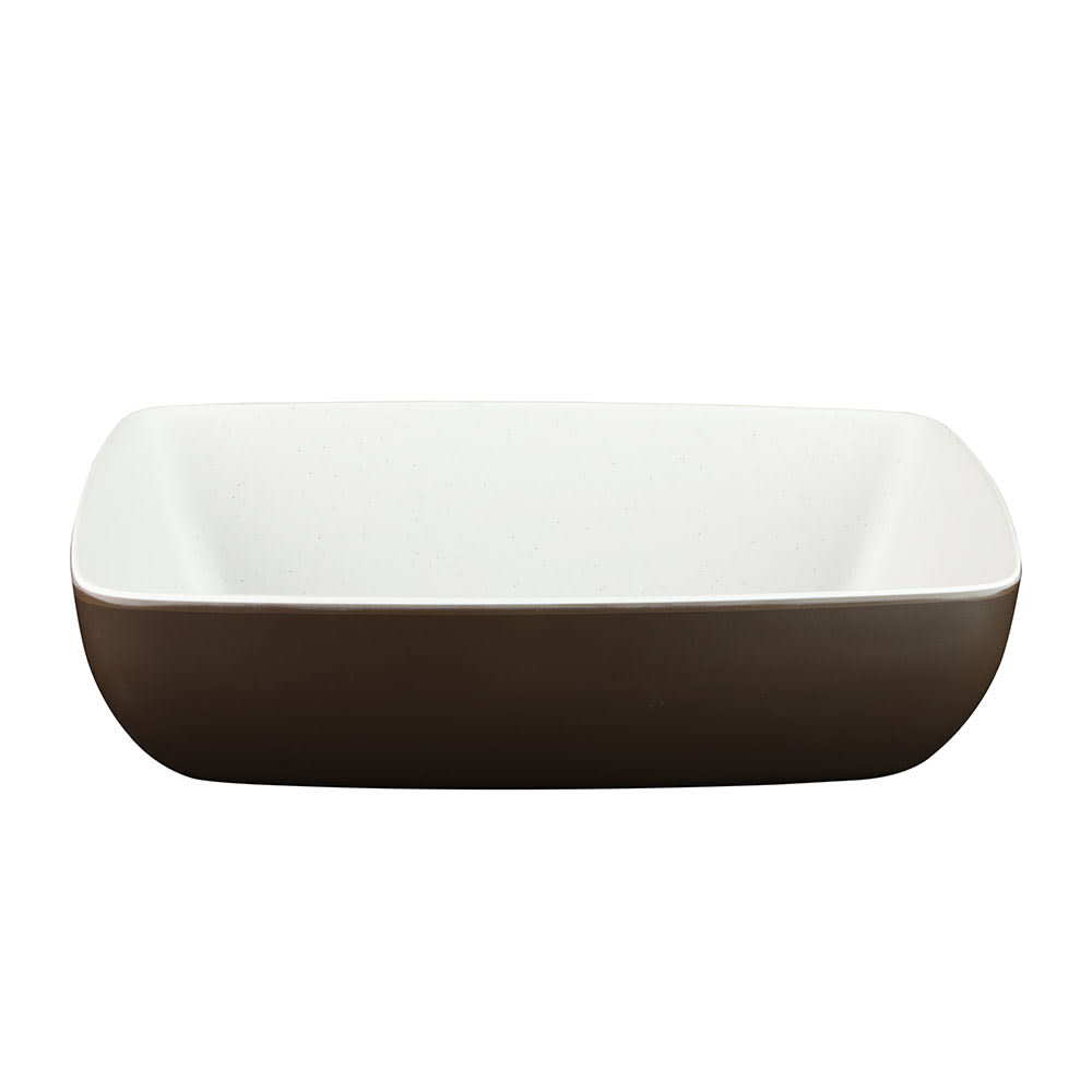 Elite Global Solutions 72 oz Rectangular Melamine Serving Bowl, White/Chocolate (B264105-WS/CH)