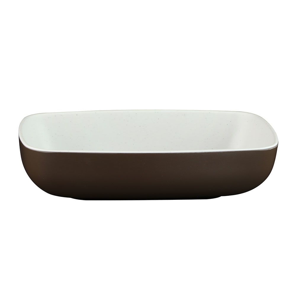 Elite Global Solutions 19 oz Rectangular Melamine Bowl, White/Chocolate (B265069-WS/CH)