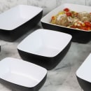Elite Global Solutions 45 oz Rectangular Melamine Serving Bowl, Black/White (B266069-BW) thumbnail 7
