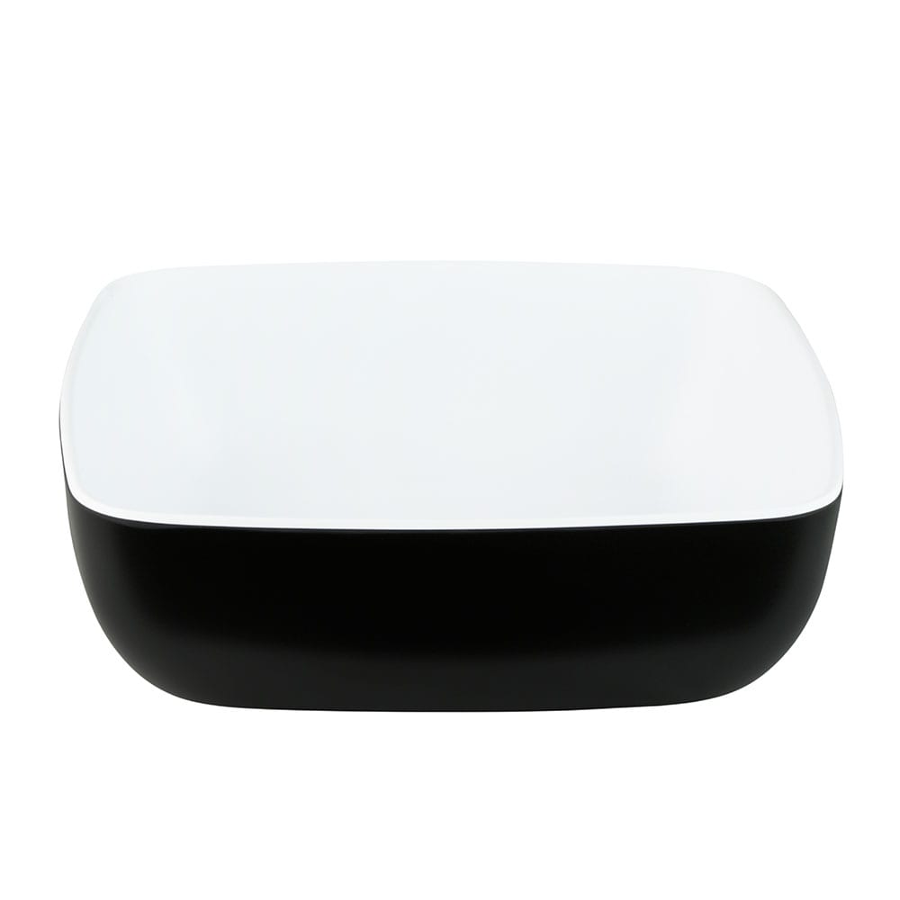 Elite Global Solutions 31 oz Square Melamine Serving Bowl, Black/White (B267065-BW)
