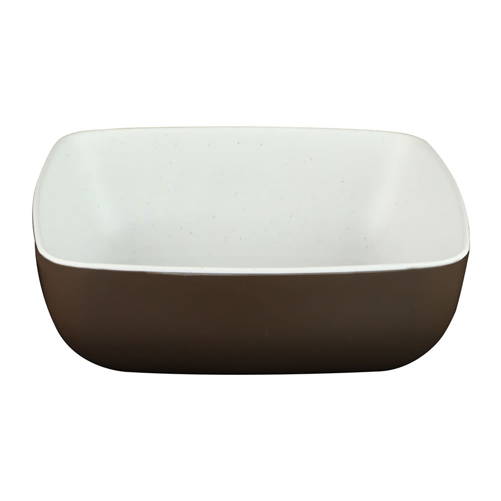 Elite Global Solutions 31 oz Square Melamine Serving Bowl, White/Chocolate (B267065-WS/CH)