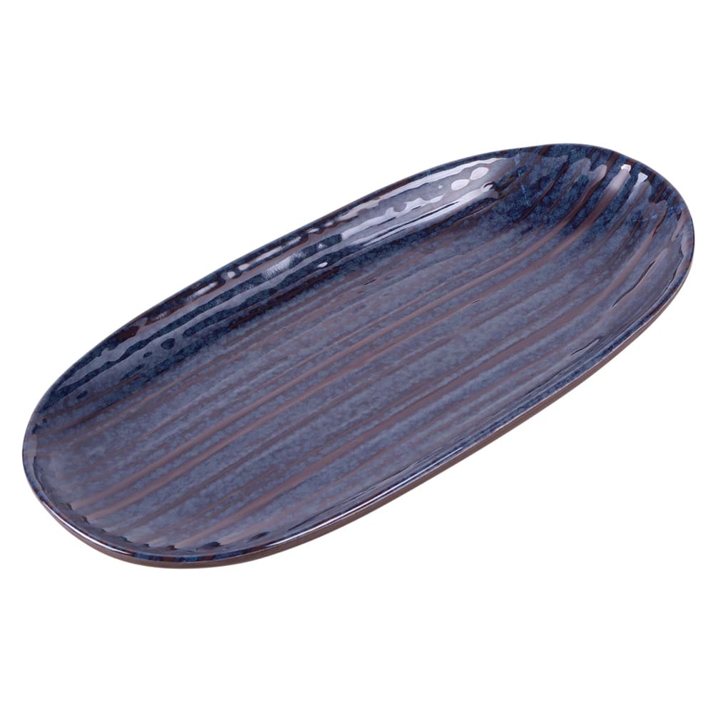 Elite Global Solutions Oval Plastic Dinner Plate - 11" x 5 1/4", Stardust Blue (B396110-SDB)