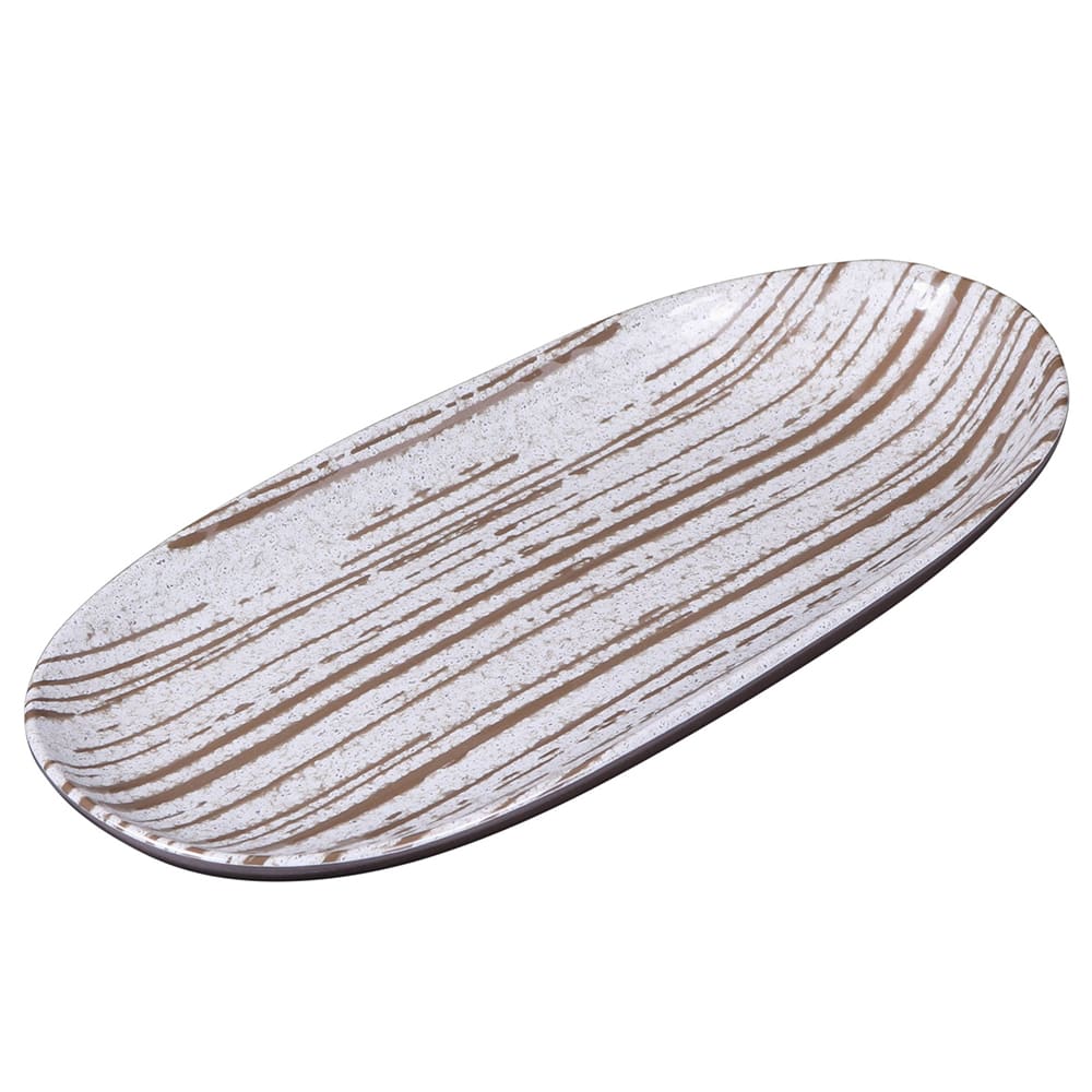 Elite Global Solutions Oval Plastic Dinner Plate - 11" x 5 1/4", Stardust White (B396110-SDW)