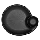 Elite Global Solutions 9 1/2" x 8" Oval Chip & Dip Plate - Melamine, Black (B429095-B) thumbnail 2