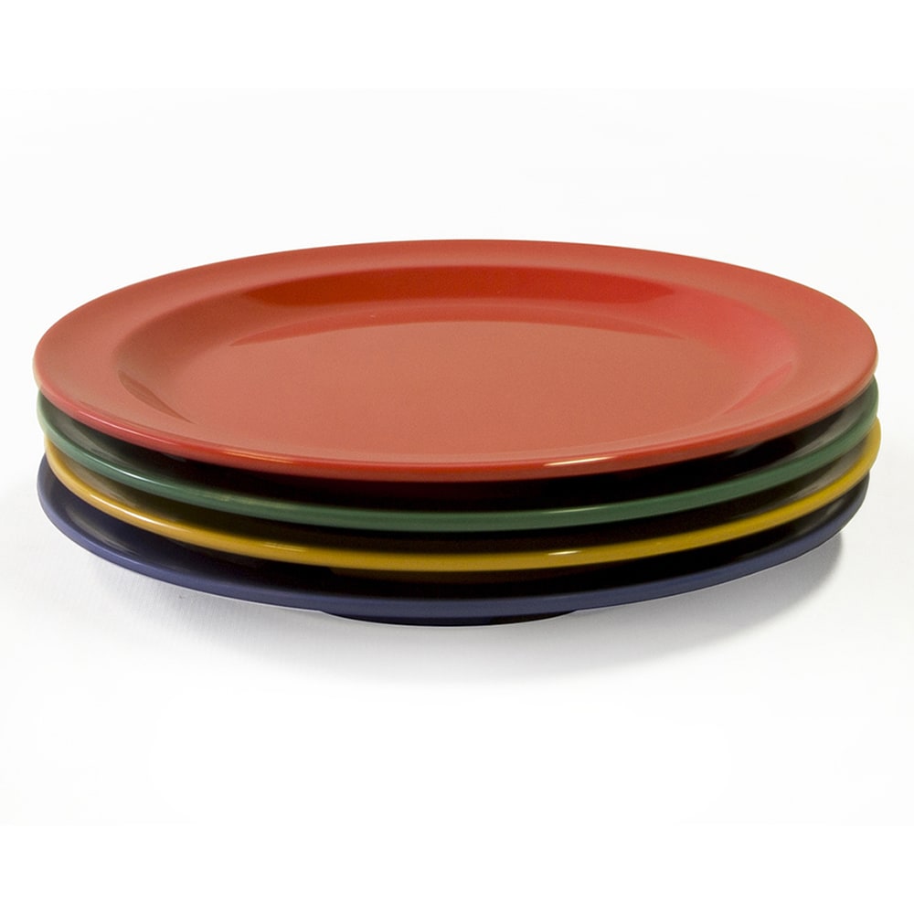 Elite Global Solutions 6 1/2" Round Melamine Dessert Plate, Assorted Colors (B612R-MIX)