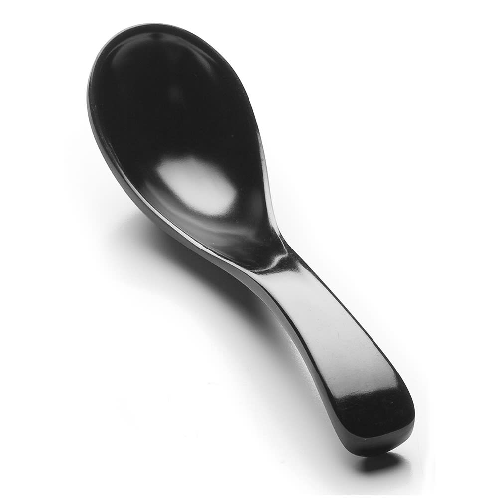Elite Global Solutions 5 3/4" Melamine Soup Spoon, Black (C-9-B)