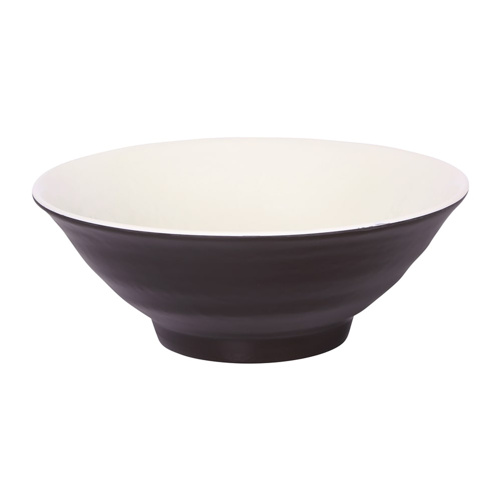 Elite Global Solutions 40 oz Round Melamine Serving Bowl, Antique White/Chocolate (D1008RR-AW/CH)